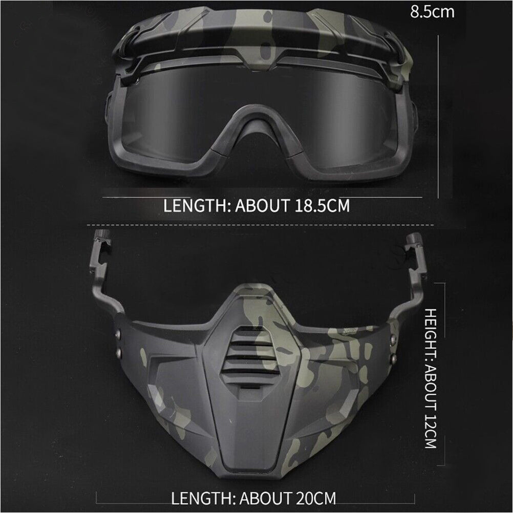 SINAIRSOFT Tactical Half Fask Mask & Goggle Set Protective Mask