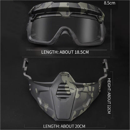 SINAIRSOFT Tactical Half Fask Mask & Goggle Set Protective Mask