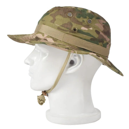 SINAIRSOFT Tactical Boonie Hat Camo Bucket Wide Brim Sun Fishing Bush Booney Cap
