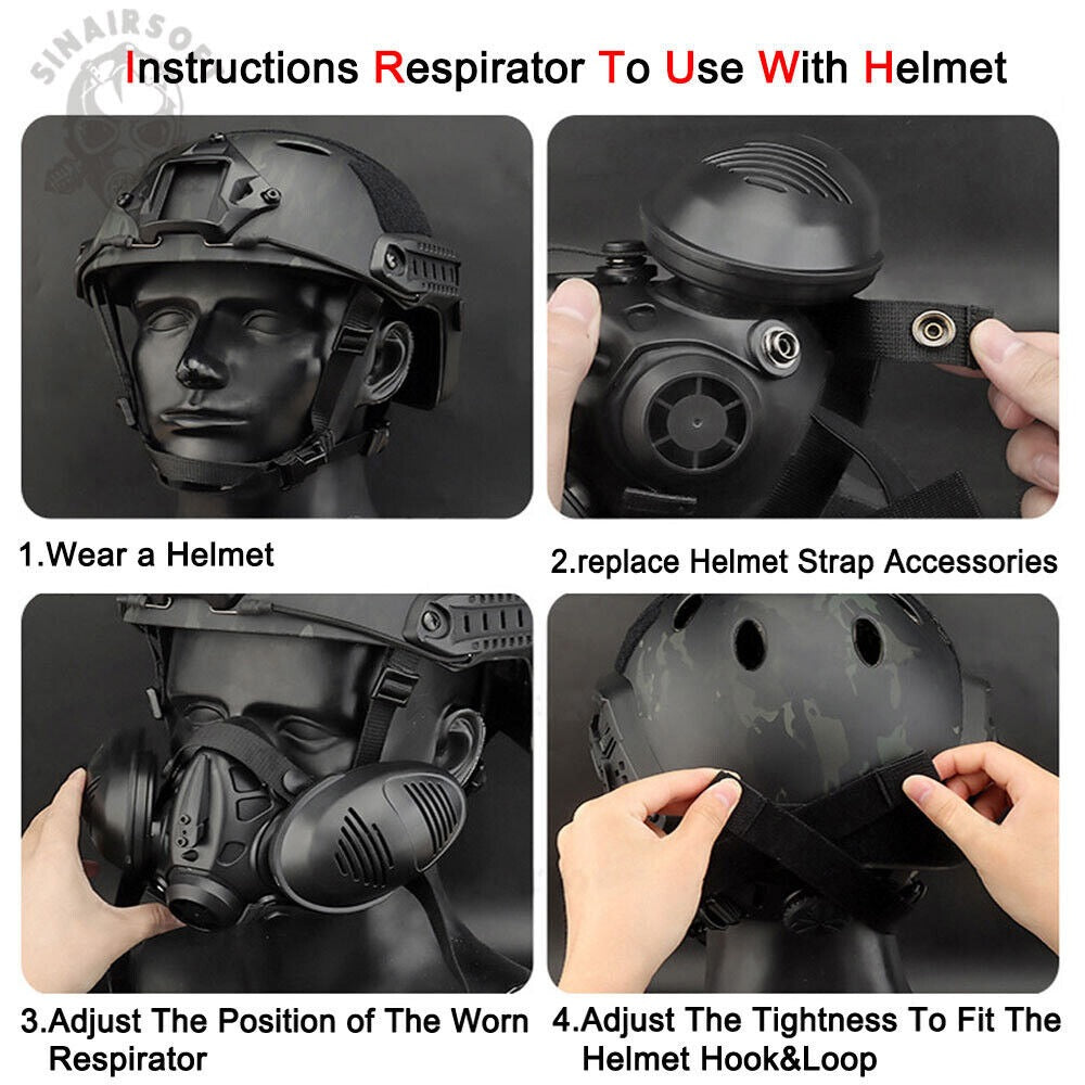 SINAIRSOFT Tactical Protect Half Face Mask Bilateral Respirator Facepiece