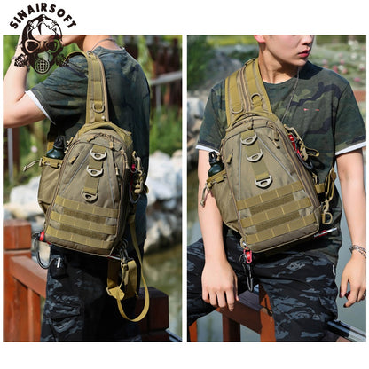 SINAIRSOFT Tactical Large Capacity Chest Bag Lightweight and Durable Crossbody Bag Backpack