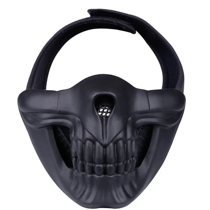SINAIRSOFT Tactical Skull Half Face Mask Cosplay Samurai Kabuki Airsoft Protect Cover