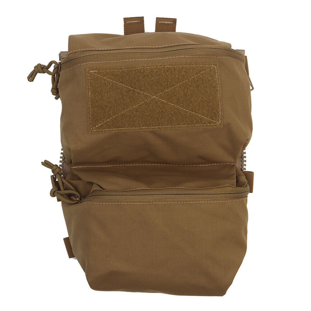 SINAIRSOFT Tactical Back Panel Double Pouch For V5 Plate Vest Zipper GP Bag