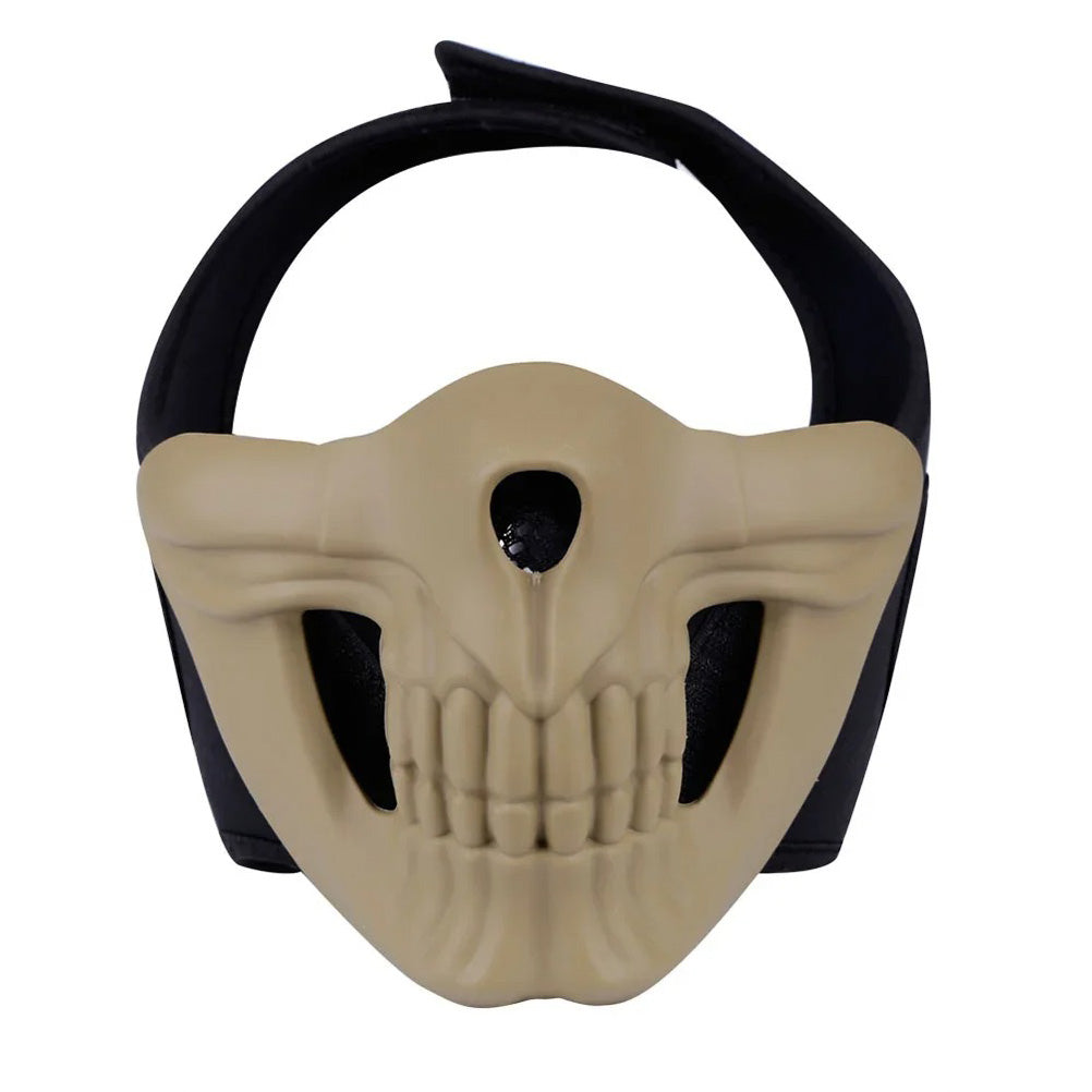 SINAIRSOFT Tactical Skull Half Face Mask Cosplay Samurai Kabuki Airsoft Protect Cover