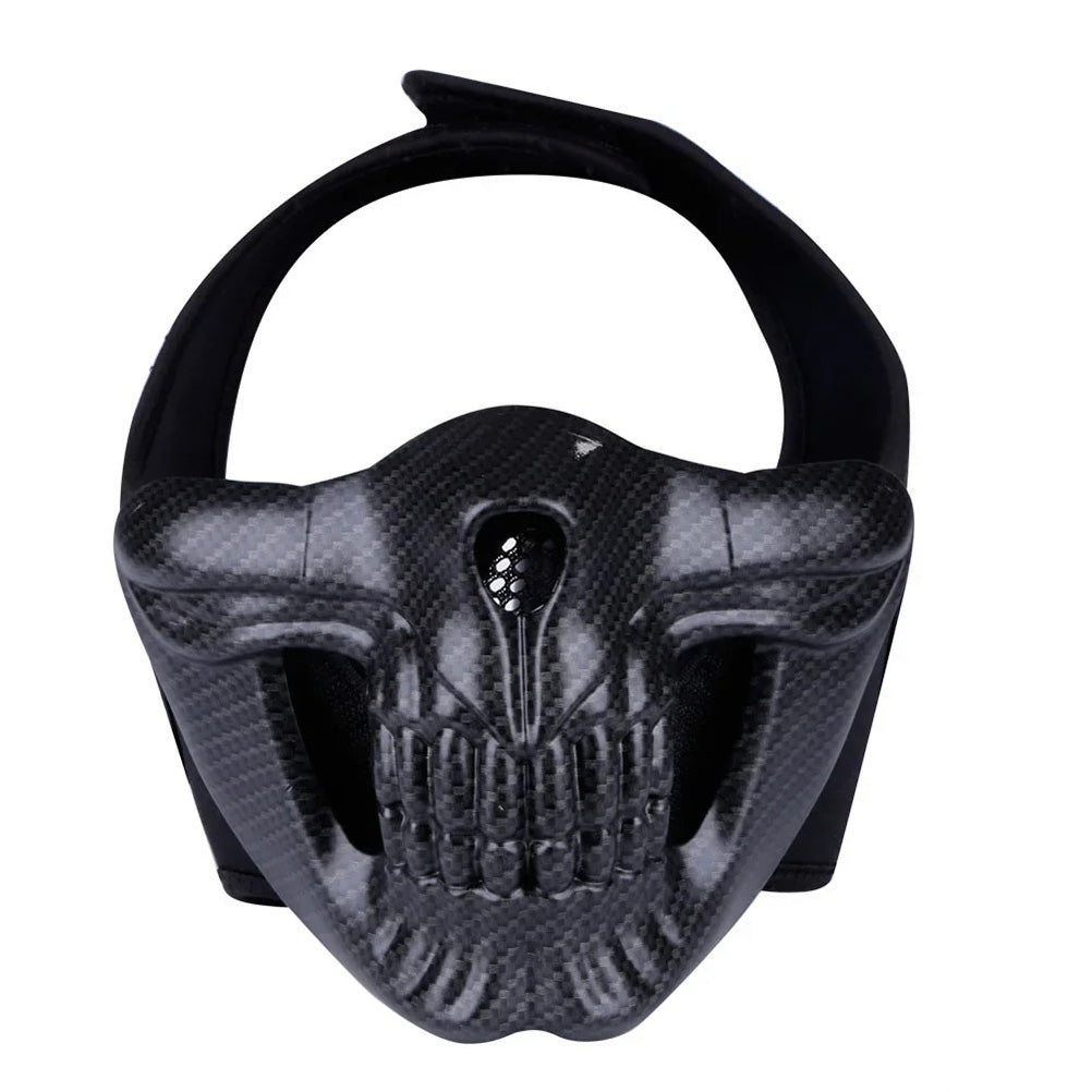 SINAIRSOFT Tactical Skull Half Face Mask Cosplay Samurai Kabuki Airsoft Protect Cover