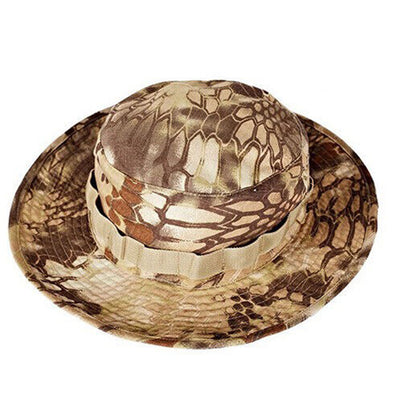 SINAIRSOFT Tactical Boonie Hat Camo Bucket Wide Brim Sun Fishing Bush Booney Cap