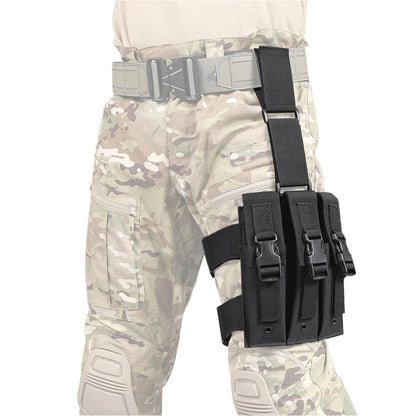 SINAIRSOFT Tactical Drop Leg Magazine Pouch Triple Mag Holder Clip Thigh Bag