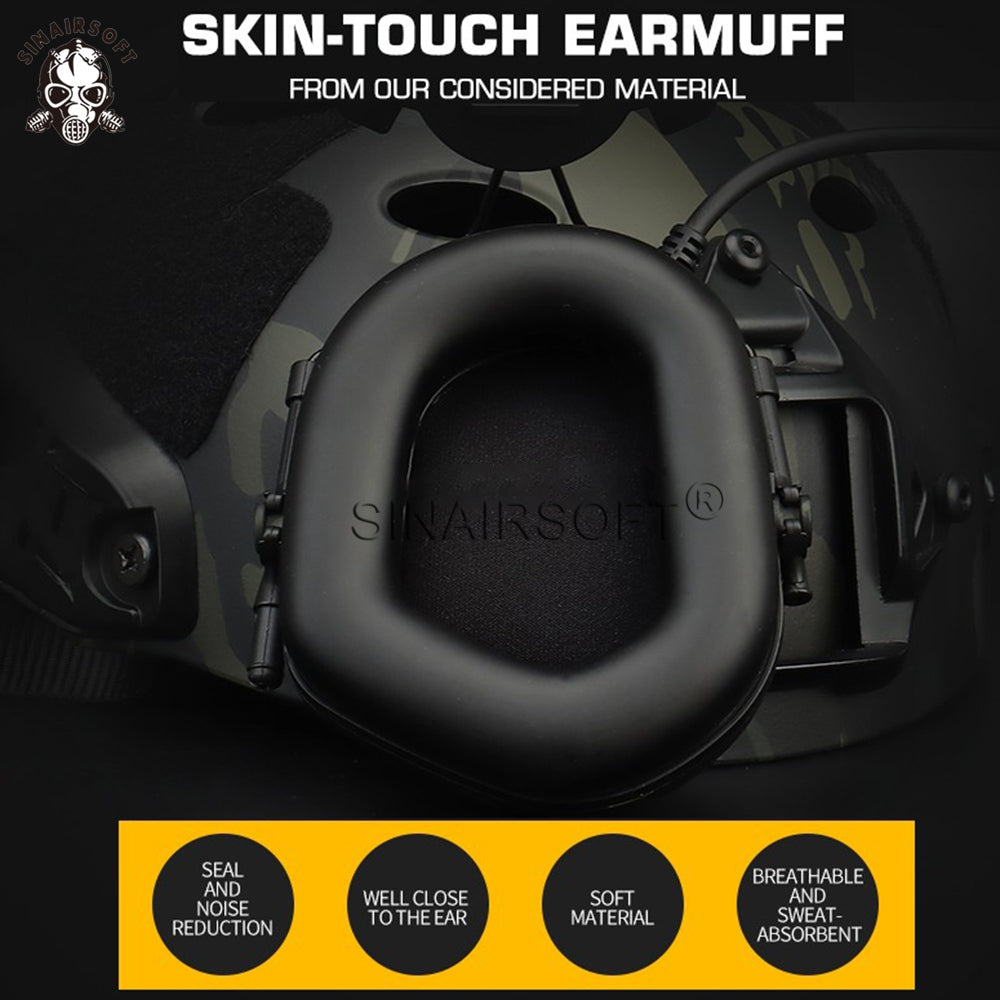 SINAIRSOFT Tactical Headset Hunting Headphone Communication earphone For Helmet