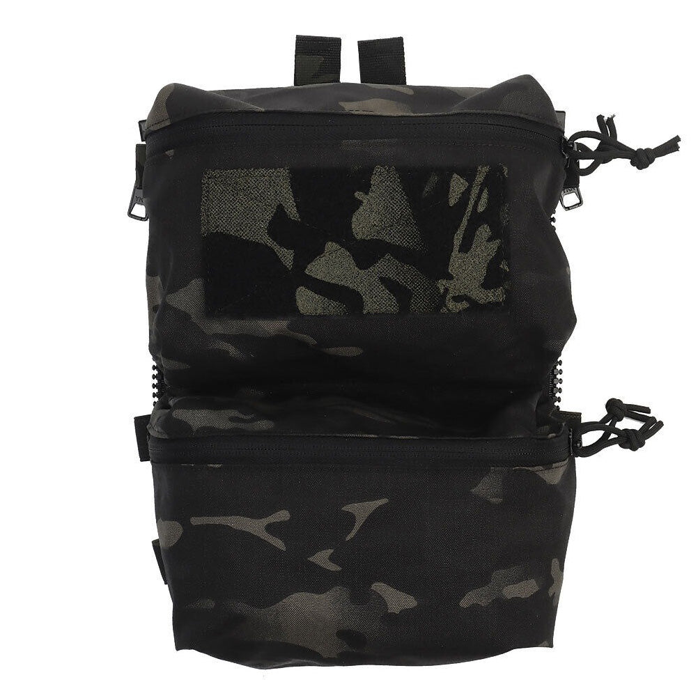SINAIRSOFT Tactical Back Panel Double Pouch For V5 Plate Vest Zipper GP Bag