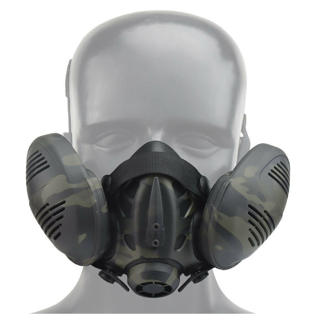 SINAIRSOFT Tactical Protect Half Face Mask Bilateral Respirator Facepiece