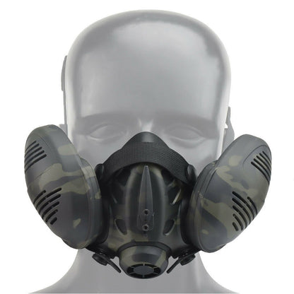 SINAIRSOFT Tactical Protect Half Face Mask Bilateral Respirator Facepiece