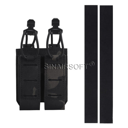SINAIRSOFT Camo Dual 9mm Magazine Bag MOLLE Bag Tactical Vest  Storage Bag