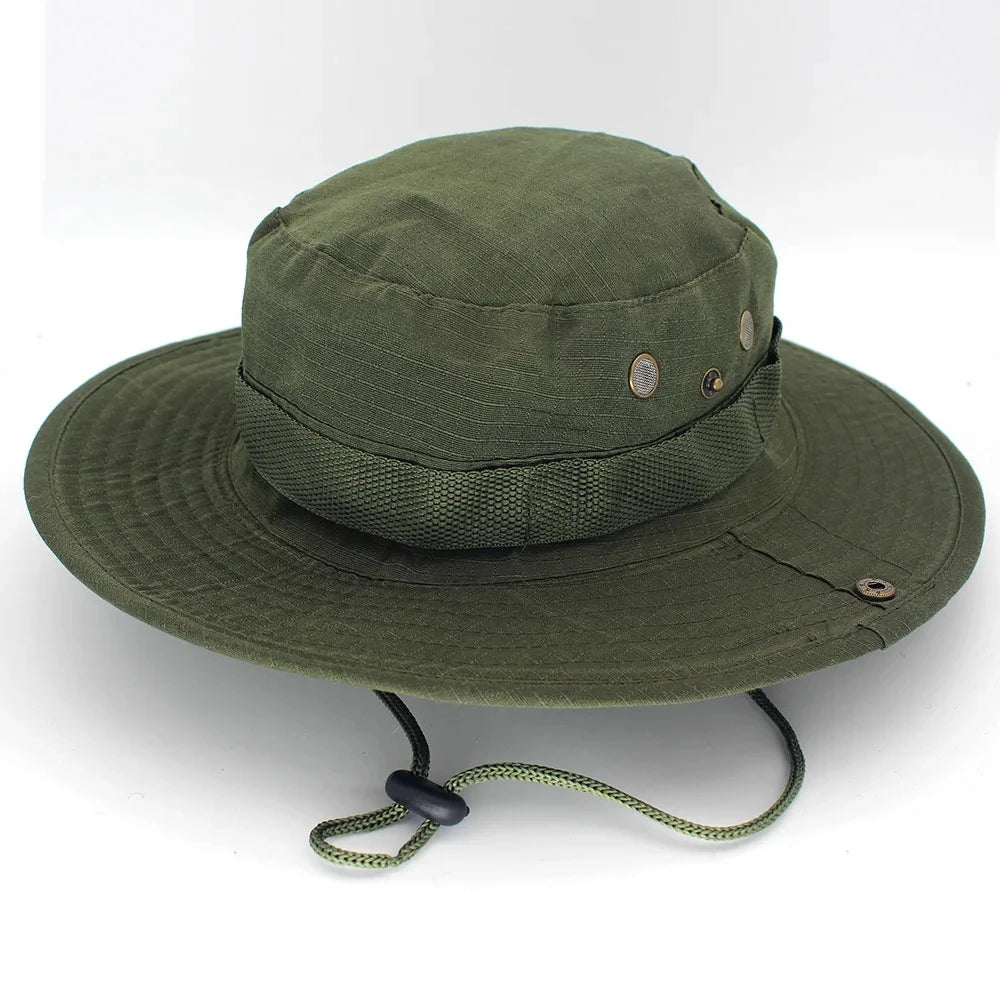 SINAIRSOFT Tactical Boonie Hat Camo Bucket Wide Brim Sun Fishing Bush Booney Cap