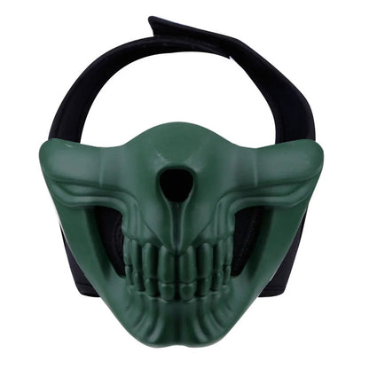 SINAIRSOFT Tactical Skull Half Face Mask Cosplay Samurai Kabuki Airsoft Protect Cover