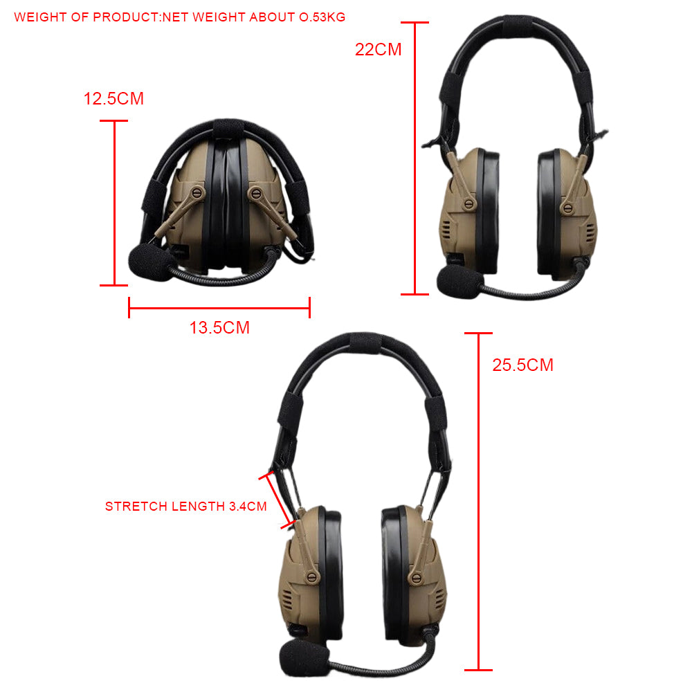 SINAIRSOF Tactical Electronic Headset Bluetooth Silicone Earmuffs Shooting